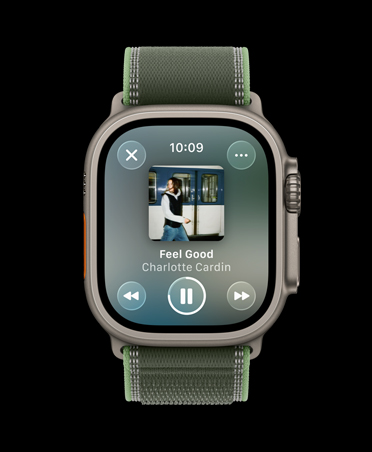 Apple Watch Ultra 3, naturel, boîtier en titane, listes de lecture pour s’entraîner suggérées par Apple Music, bracelet, Sentier bleu/bleu vif