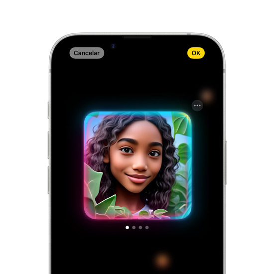 Imagen de un iPhone 16e que muestra la app Image Playground.