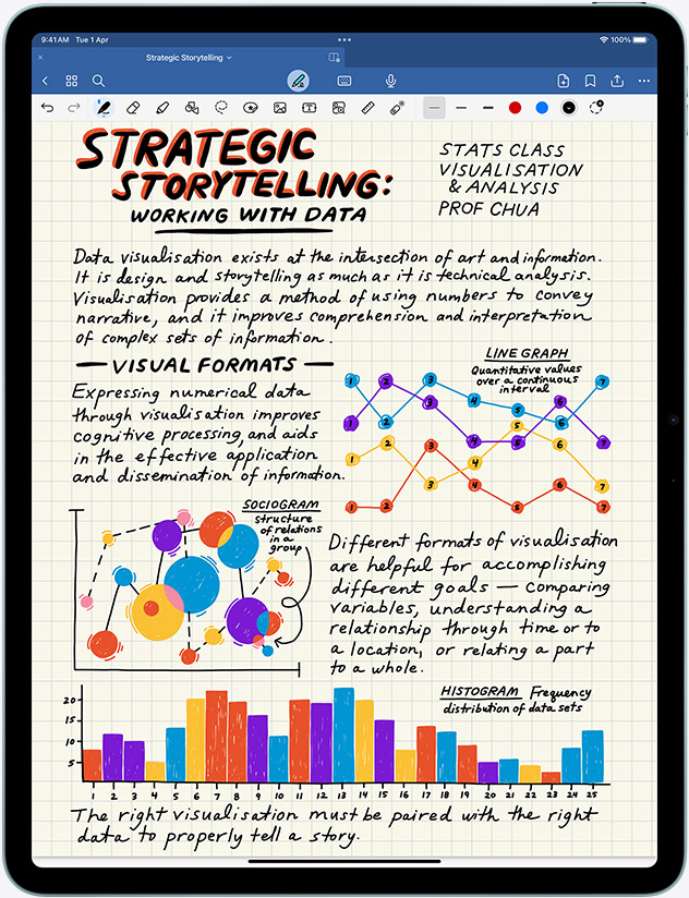 iPad Air, landscape orientation, screen displays Morpholio Trace app