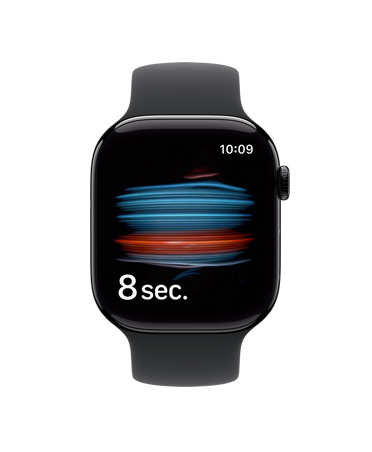 Apple Watch Series 11, aluminium case, polished jet black colour, Health app takes reading of blood oxygen, Sport Band, black colour