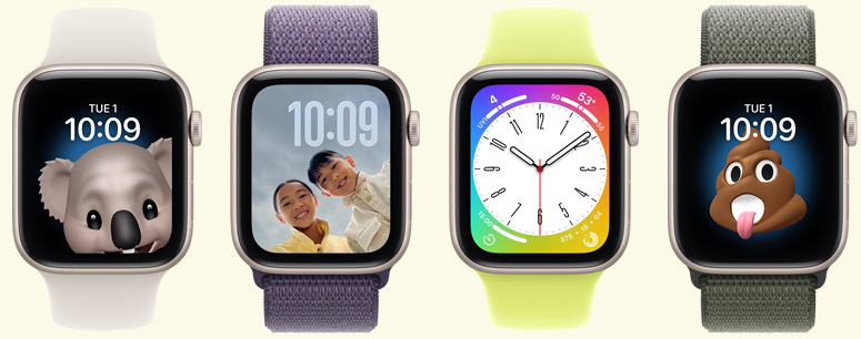 Fun and funny watch faces, coordinating case and band colors