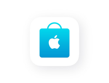 Die Apple Store App mit blauem Einkaufstaschen-Symbol