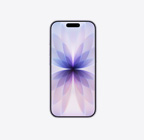 iPhone 17, parte frontal, color lavanda, Dynamic Island en el centro de la parte superior