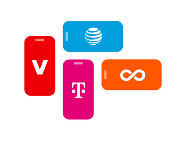 Verizon, AT&T, T- mobile, Boost mobile