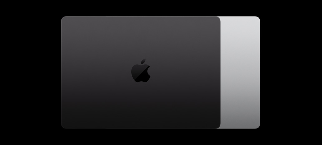 Showing the two colors available for MacBook Pro: Space Black and Silver