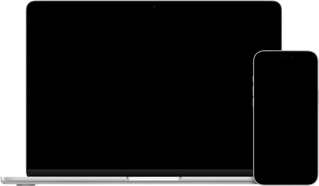 Un iPhone 16 Plus con la app Cámara abierta, encuadrando una toma de un cuenco de cerámica, un MacBook Air de 13 pulgadas con la app Mail abierta, con el borrador de un email que tiene la imagen que se tomó con el iPhone